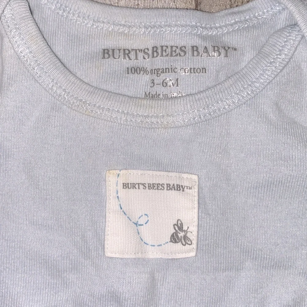 Burt bees blue onesie size 3-6 months organic cotton